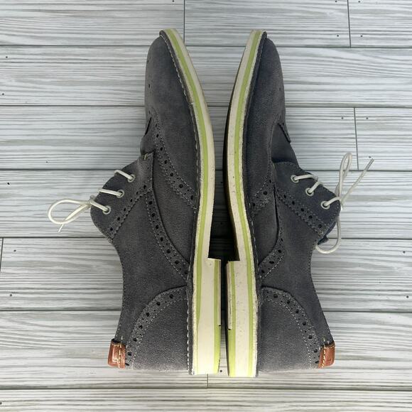 Ted Baker Men\'s Wingtip Gray Suede Leather Lace-up Oxford Dress Shoes Size 11.5 main image 8